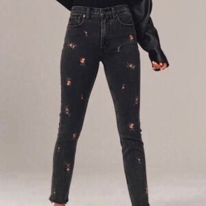 Abercrombie & Fitch Embroidered Skinny High Rise Jeans